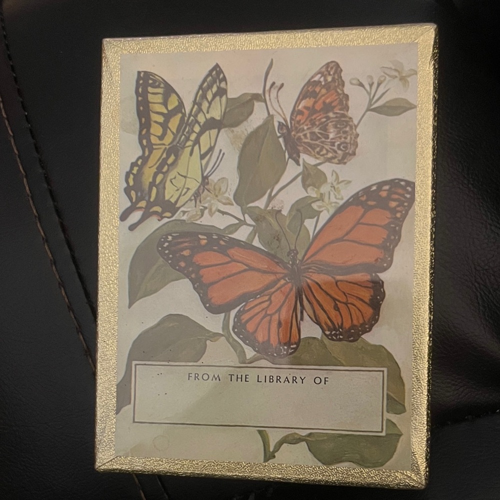Vintage Antioch Bookplates RARE Sealed in Box Butterfly Design set of 50 USA